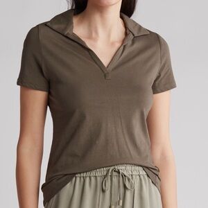 NWT Industry Republic Clothing Olive Cotton Polo Shirt women’s size XL